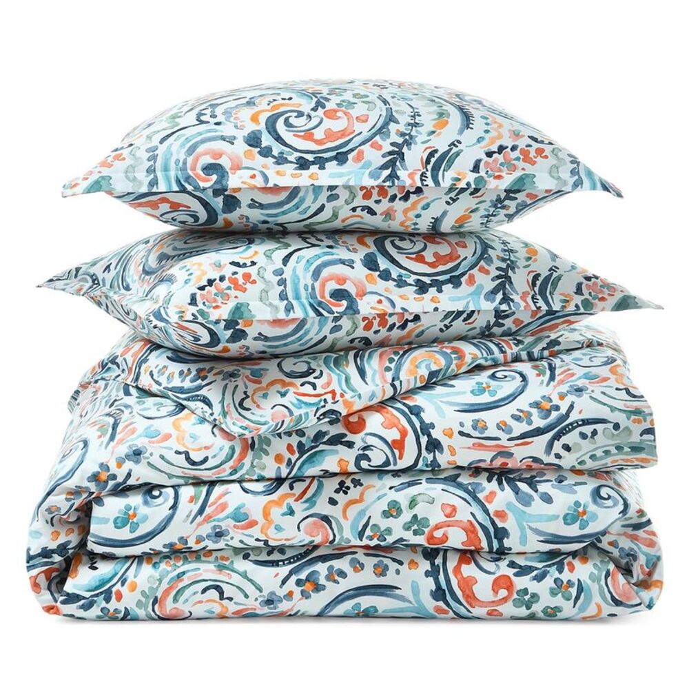 Sky Bedding Ophelia Twin Duvet Cover Set Green Multi - NWT $250